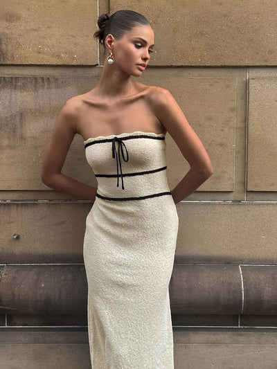 Strapless Midi Jurk | Elegante Getailleerde Pasvorm