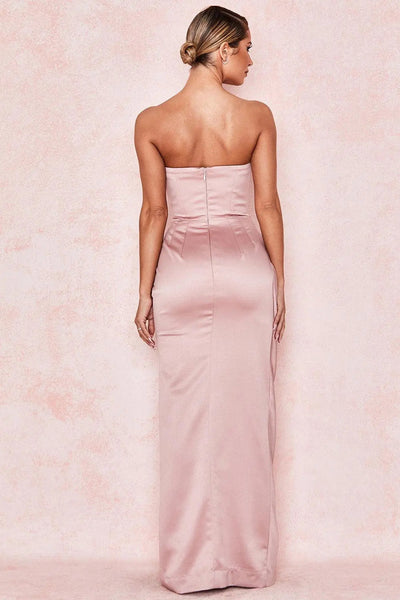 Strapless Satijnen Gala Jurk | Elegante Maxi Dress