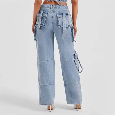 Trendy Cargo Jeans | High-Waist En Multifunctionele Zakken