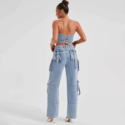 Trendy Cargo Jeans | High-Waist En Multifunctionele Zakken