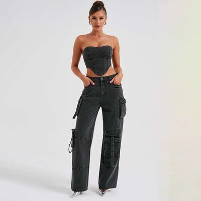 Trendy Cargo Jeans | High-Waist En Multifunctionele Zakken