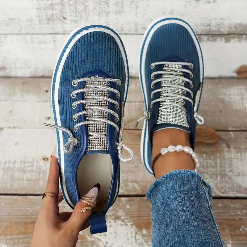 Trendy Corduroy Sneakers | Glanzende Details & Comfort