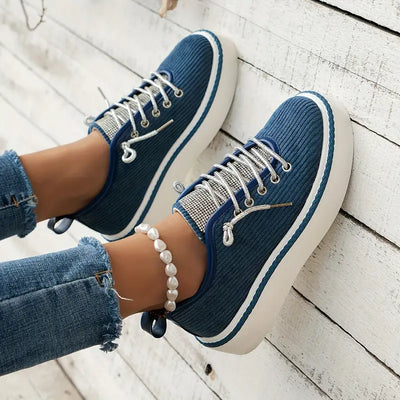 Trendy Corduroy Sneakers | Glanzende Details & Comfort