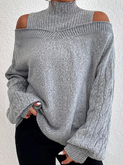 Trendy Off-Shoulder Trui | Warme Gebreide Stijl